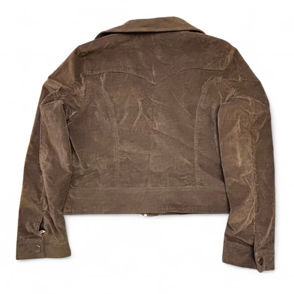 One Girl Who Corduroy Jacket Brown Floral Lined Boho Western Anthropologie - Picture 4 of 6